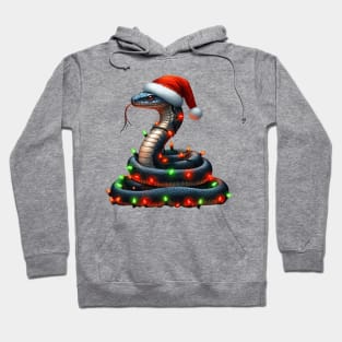 Snake Wrapped In Christmas Lights Hoodie